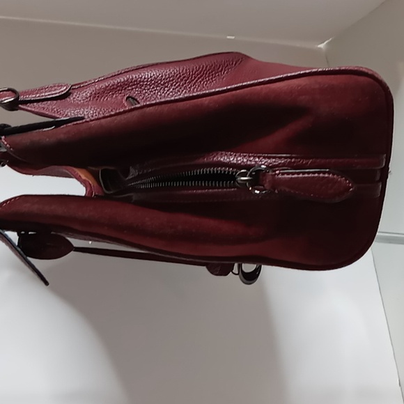 Coach- Lori- Pebble Leather & Suede Tote /Shoulder Bag - Burgundy - Picture 3 of 14